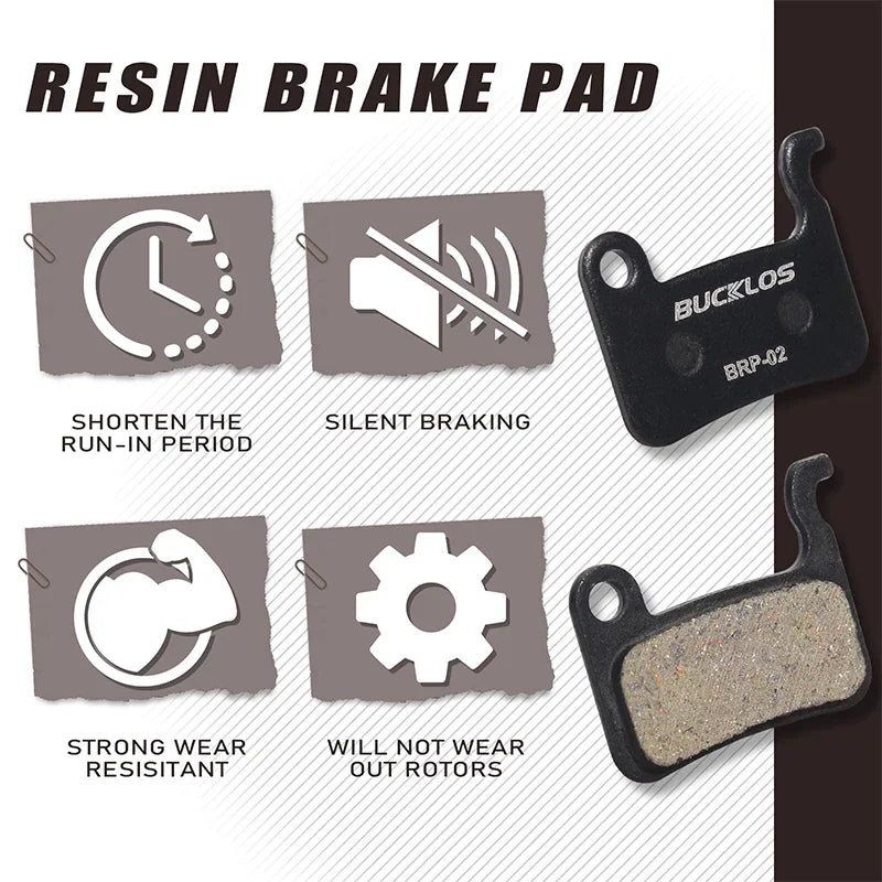 Resin Disc Brake Pads BUCKLOS for Shimano A01S M07 M535 MTB Road Bike