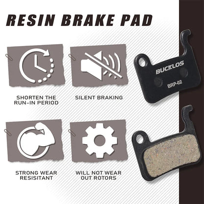 Resin Disc Brake Pads BUCKLOS for Shimano A01S M07 M535 MTB Road Bike