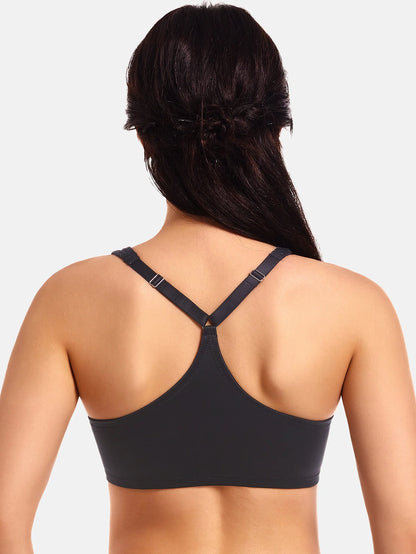 MELENECA Women’s Front Closure Racerback Underwire Bra Unlined Seamless Full Coverage