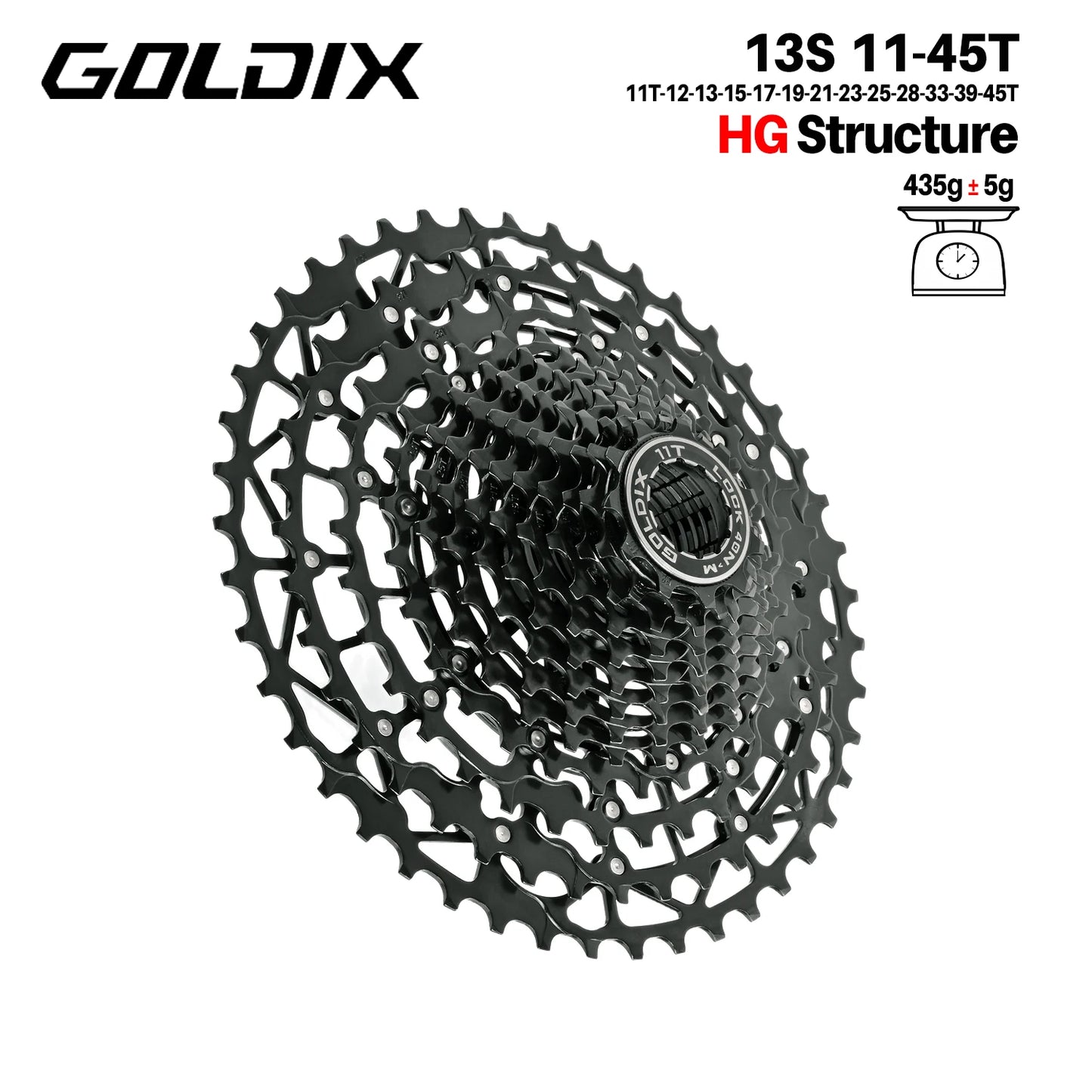 GOLDIX 13 Speed MTB Cassette Ultralight HG Sprocket Carbon Steel