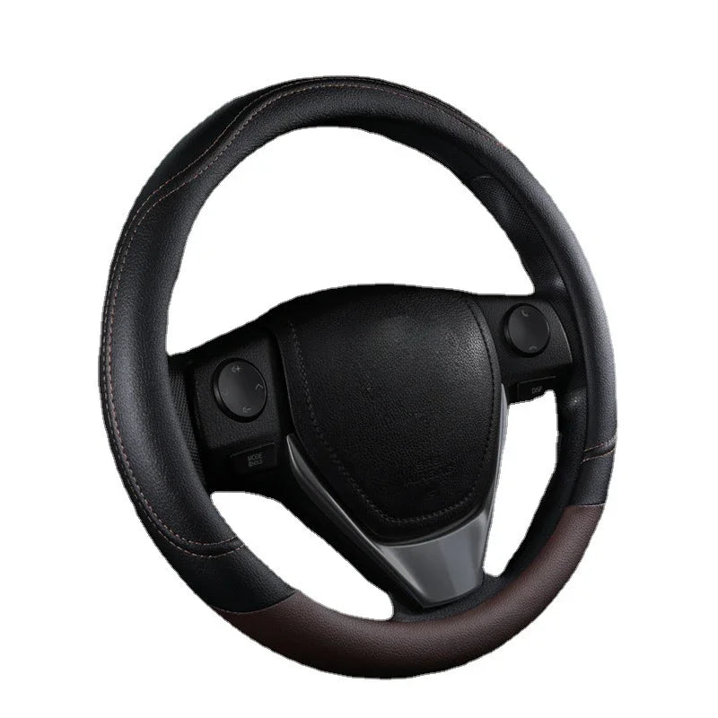1PC Steering Wheel Cover PU Leather Anti-slip Universal Fit 38cm Pink