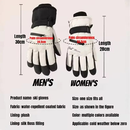Winter Thermal Waterproof Touchscreen Ski Gloves Men Women Non-Slip