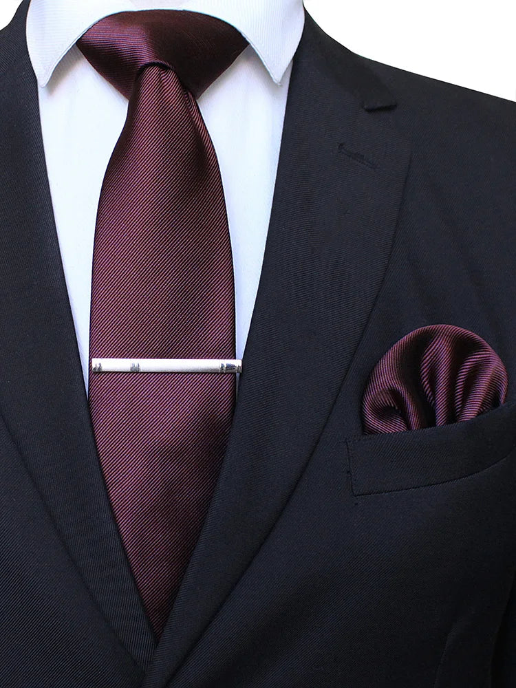 Suits Necktie Clip 8cm Mens Slim Solid Classic Wedding Party Ties