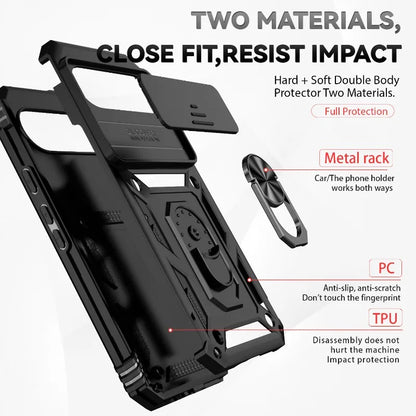 Google Pixel 6-9 Pro XL Armour Ring Case Camera Cover Shockproof Kickstand