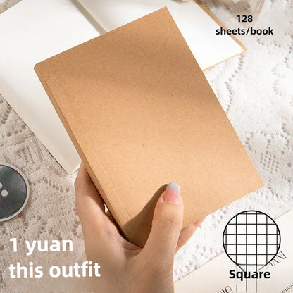 A6 Pocket Notebook 256 Pages Lined Notepad Journal Kraft Paper Cover