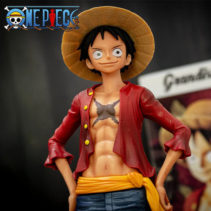 28cm One Piece Luffy Figure 3 Face Forms Smiling PVC Action Model Collectible Toy