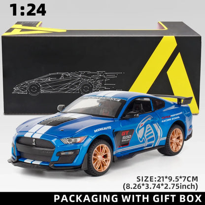 1:24Mustang GT Alloy Model with Sound & Light Features Premium Gift Box Packaging Ideal for Display, Collecting, Or Gift Giving-EXPROTAS