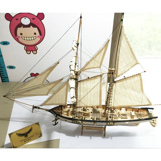 New Version Ancient Ship Model Building Kits Halcon 1840 CNC Brass Cannons Luxurious Sailboat English Instruction-EXPROTAS