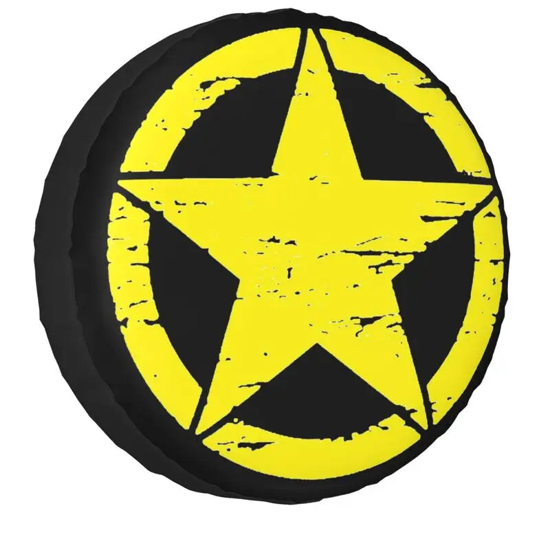 Military Tactical Skull Star Spare Tire Cover Dust-Proof Wheel Tire Cover Protector for Jeep SUV RV Trailer Car 14 15 16 17 Inch-EXPROTAS