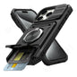 iPhone 11-16 Pro Max Ring Kickstand Wallet Case Heavy Duty Shockproof Cover