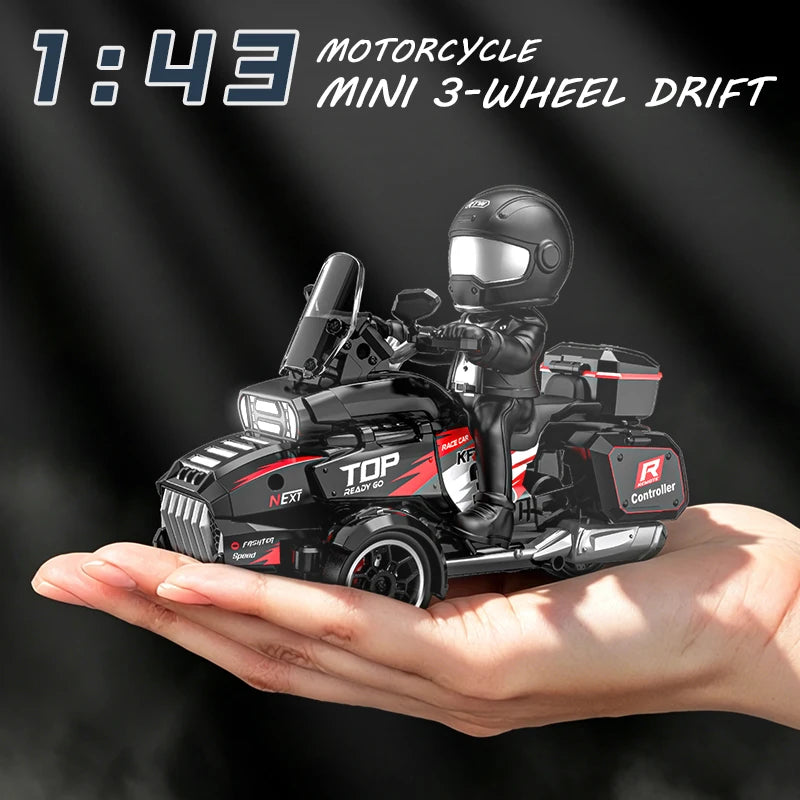 LED Lights RC Motorcycle 3.7V Remote Control Car for Kids 30M Range