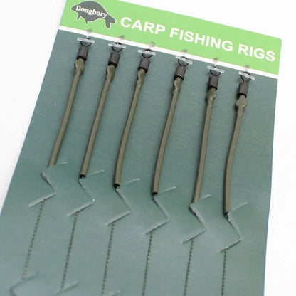 6pcs Carp Fishing Ready Tied Hair Rigs Hook Lines Size 2# 4# 6# 8# Tackle Set