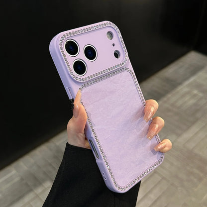 Shiny Diamond Snow Mountain Case for iPhone 13-17 Pro Max Large Window Cover