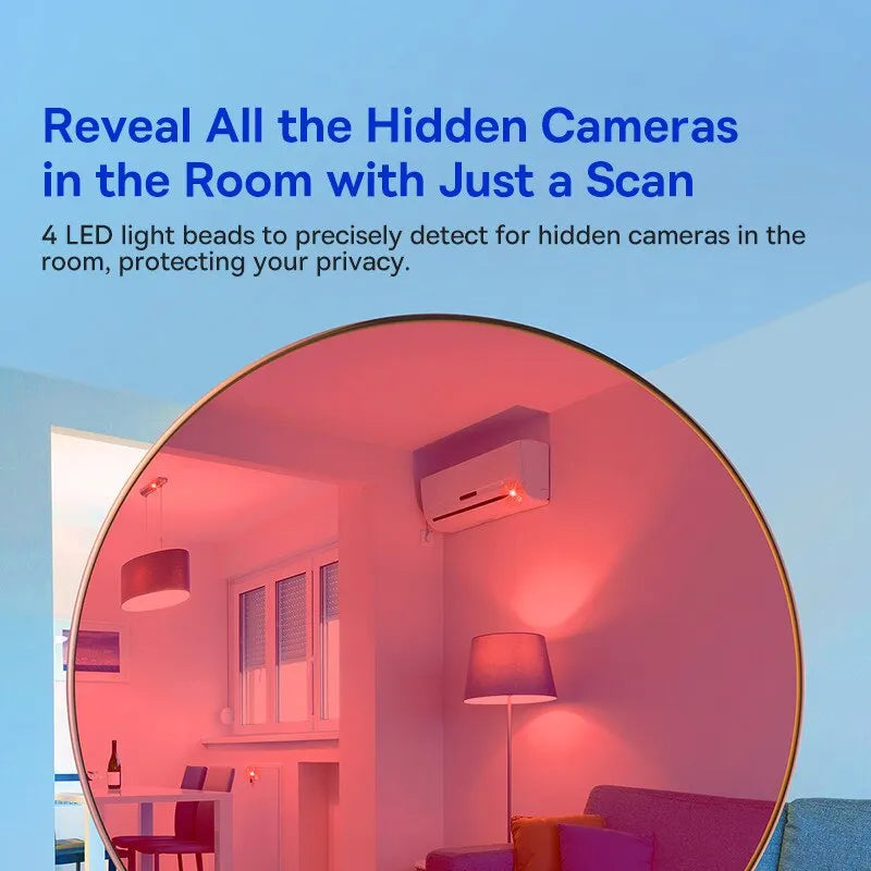 Baseus Anti-spy Hidden Camera Detector Portable Infrared Detection Security Protection for Hotel Room Public Bathroom Detector-EXPROTAS