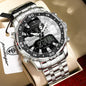 Stainless Steel Poedagar Men’s Waterproof Quartz Luminous Wristwatch Date