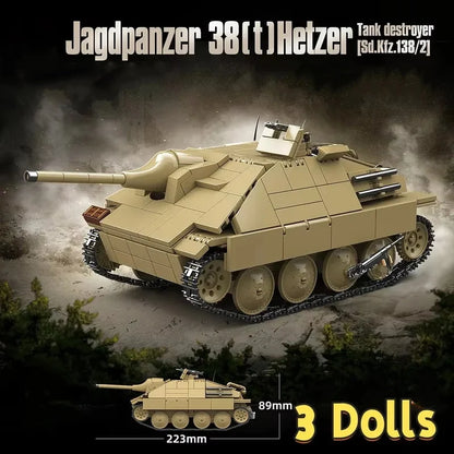 WW2 German Panther G Tank Building Blocks Military Brick Model Toy Set