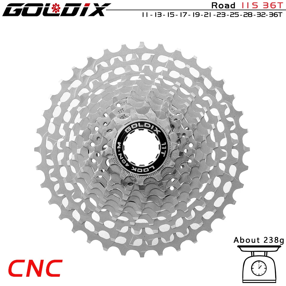 GOLDIX Road Bike Cassette | 11/12 Speed CNC 11–52T Flywheel for SHIMANO HG