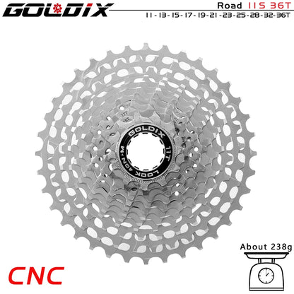 GOLDIX Road Bike Cassette | 11/12 Speed CNC 11–52T Flywheel for SHIMANO HG