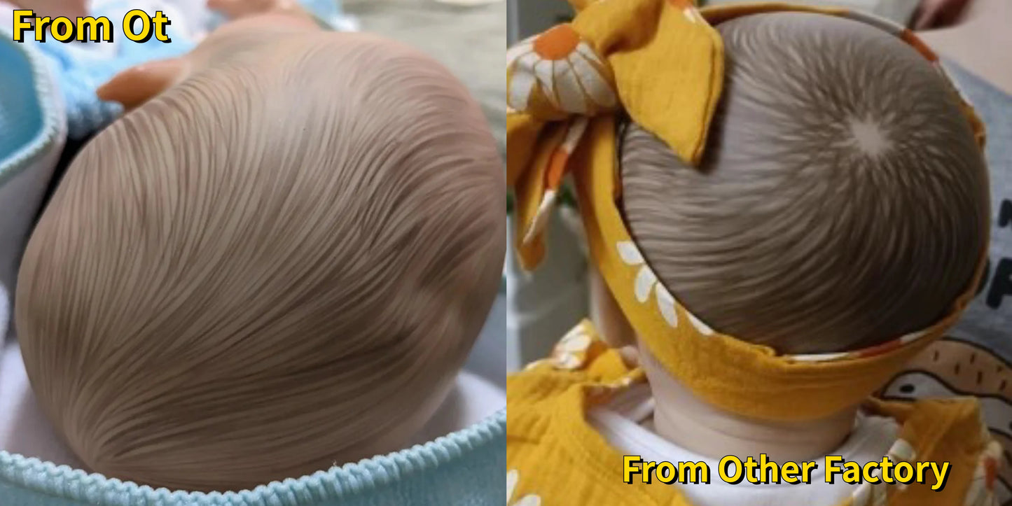 19 Inch Lou Lou Levi Reborn Baby Doll Kit Painted Hair Unfinished DIY Bebe