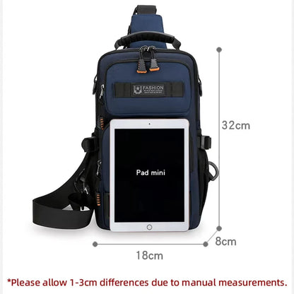 Men's Chest Bag Sling Backpack Outdoor Travel Crossbody Pack for Hiking