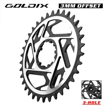 SRAM 3-Bolt MTB Chainring GOLDIX Narrow Wide 3mm Offset 34/36/38/40T