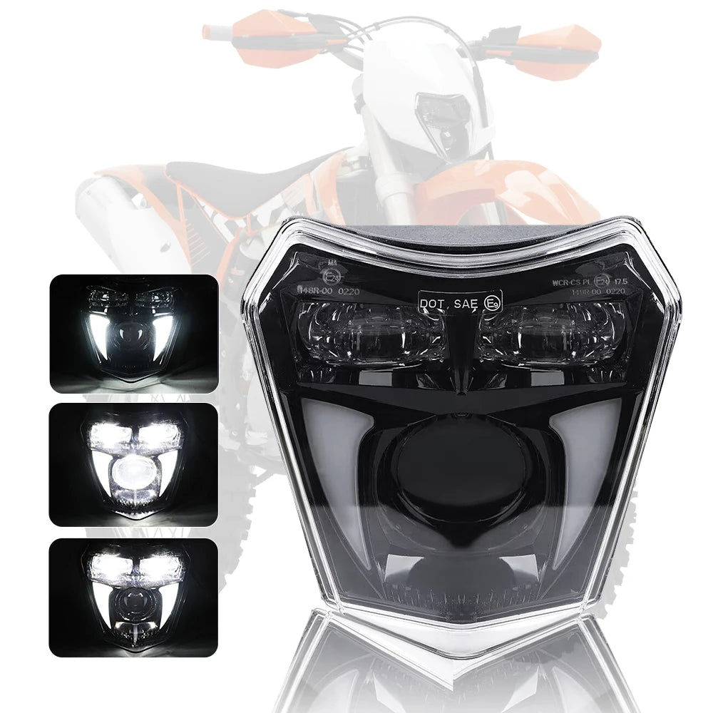 E24 Motorcycle LED Headlight Headlamp DRL Light For KTM EXC EXCF SX SXF XC XCF XCW XCFW 125 150 250 300 350 400 450 505 525 530 - EXPROTAS