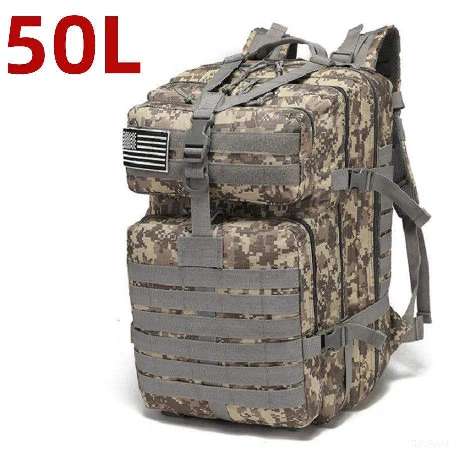 Waterproof Backpack Bag 25L/50L Tactical Outdoor Hiking Rucksack Camping