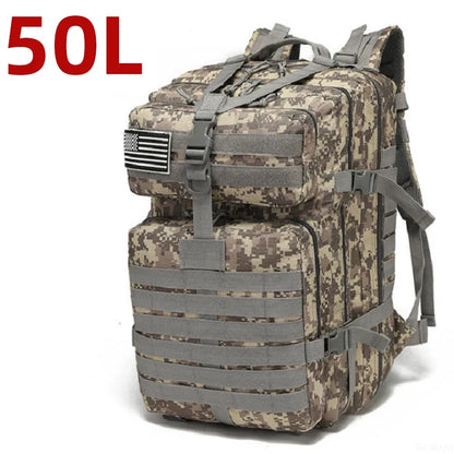 Waterproof Backpack Bag 25L/50L Tactical Outdoor Hiking Rucksack Camping