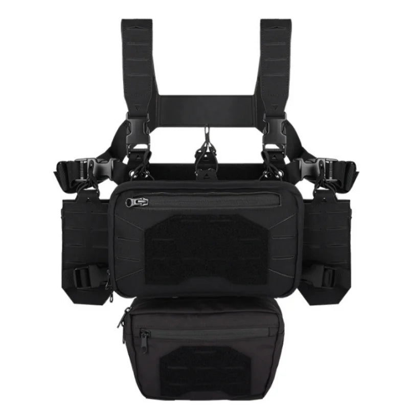 YAKEDA Tactical Chest Rig Vest Modular Molle w/ Mag Pouch Laser-Cut Adjustable