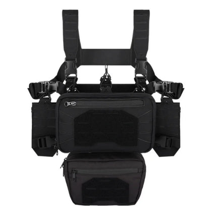 YAKEDA Tactical Chest Rig Vest Modular Molle w/ Mag Pouch Laser-Cut Adjustable