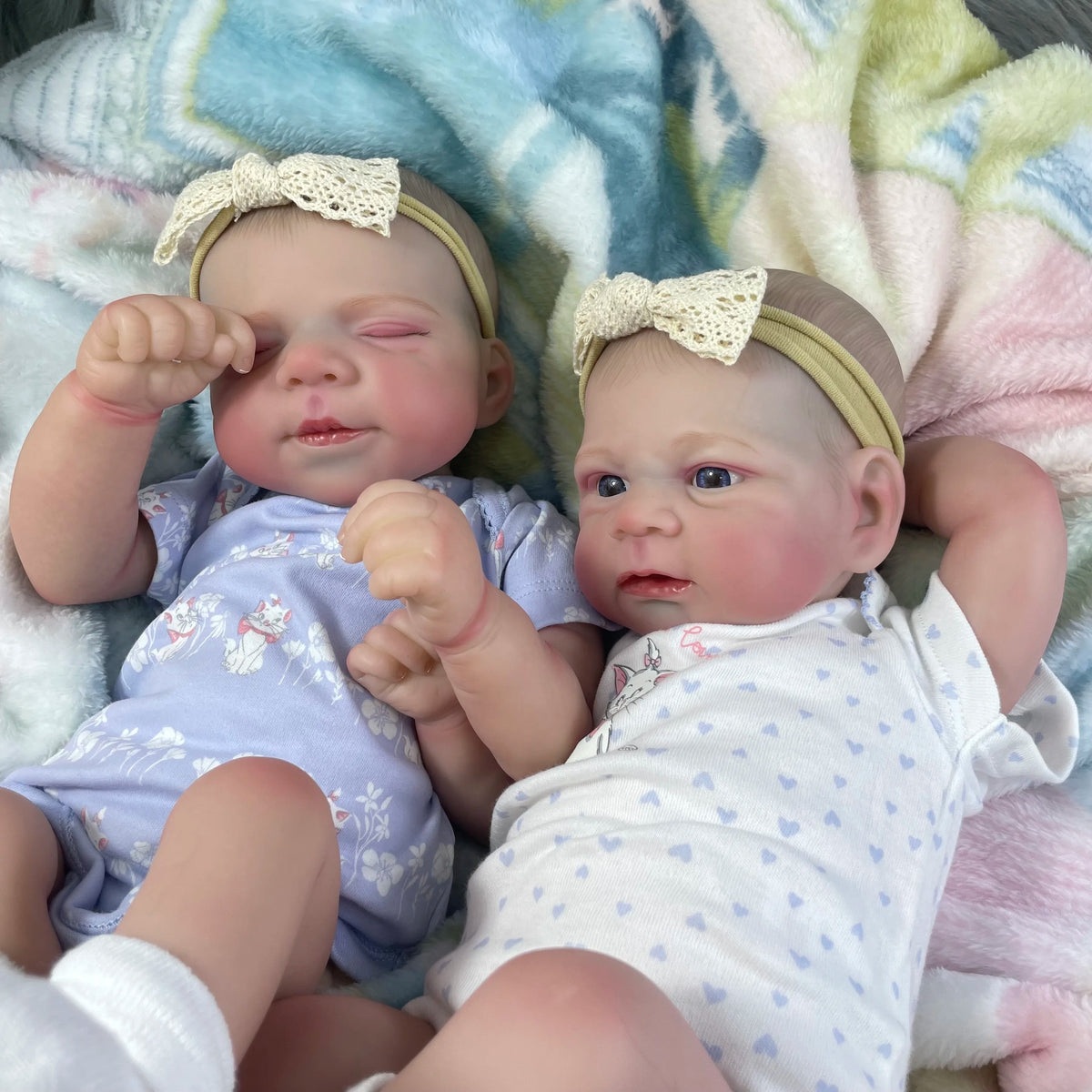 Reborn Baby Doll Twins Lifelike Cloth Body Newborn Elijah 17/18 Inch