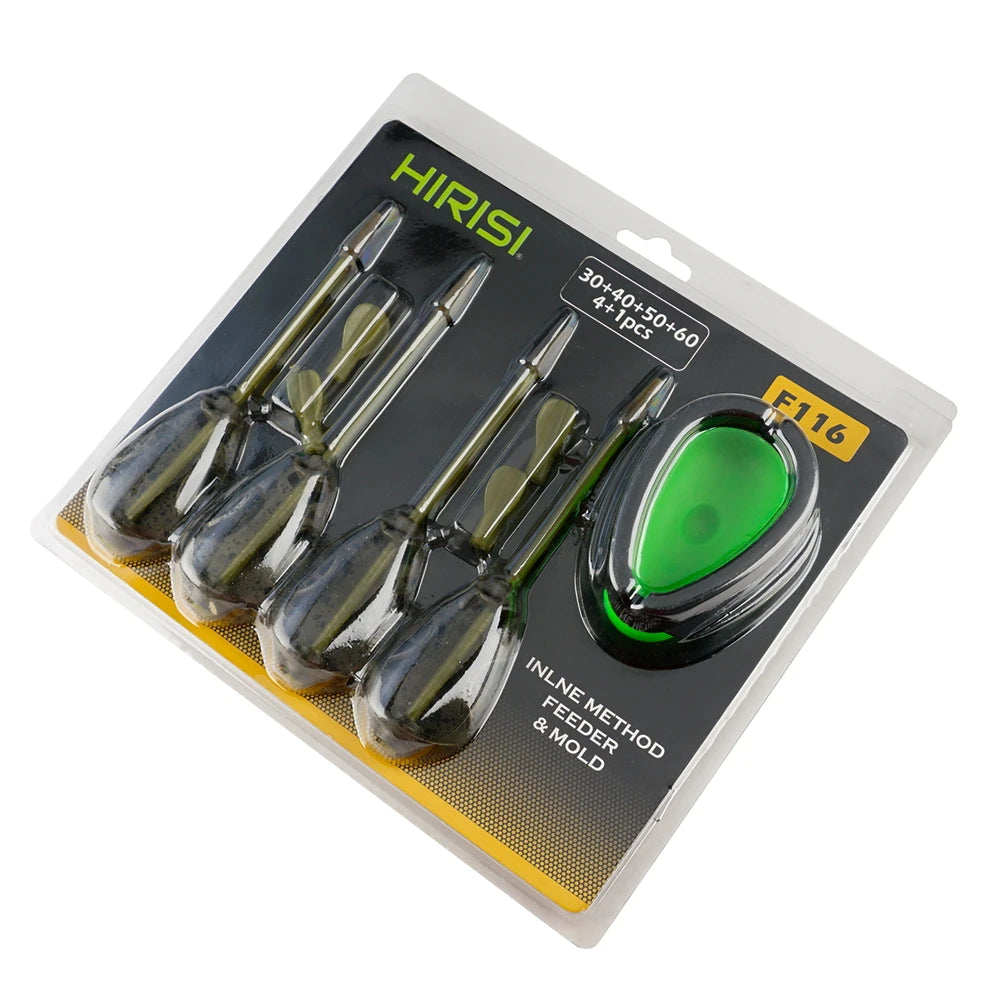 Hirisi Carp Fishing Method Feeder Set 30-60g Mould Bait Cage Tackle