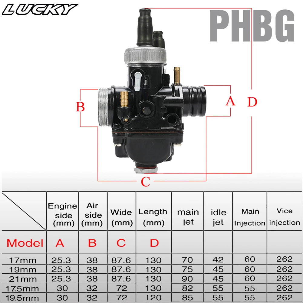 PHBG 17-21mm Racing Carburetor For JOG50 JOG90 BWS100 RG50 DIO50-90 Scooter