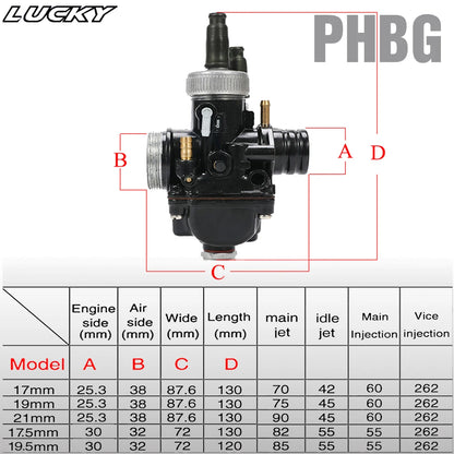 PHBG 17-21mm Racing Carburetor For JOG50 JOG90 BWS100 RG50 DIO50-90 Scooter