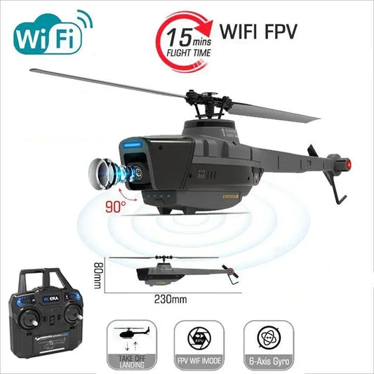 Black Hornet C128 RC Helicopter 4 Propellers 1080P Camera 6 Axis Electronic Gyroscope Air Pressure for Height Vs C186 RC Drone-EXPROTAS