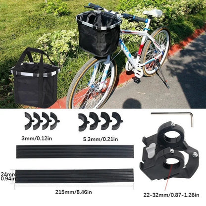 2-in-1 Bike Front Basket Pet Carrier Handlebar Bag Foldable 5KG Load MTB