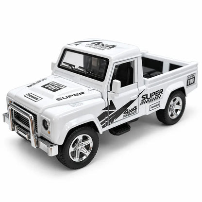 1:36 Defender Style Alloy Pickup Truck Model Pull Back Toy with Doors