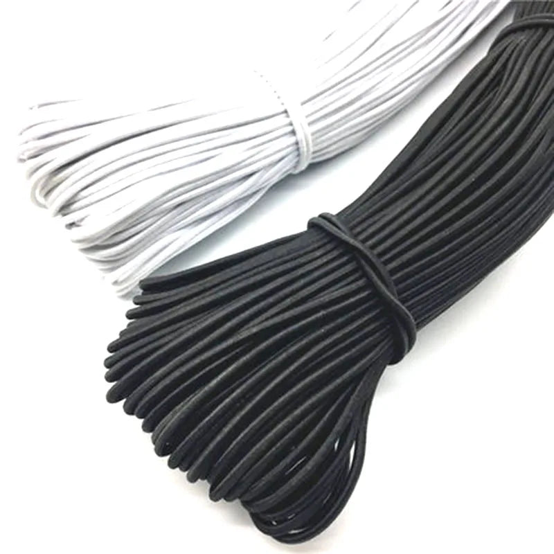 1–5MM Strong Elastic Rope White/Black Rubber Band for DIY Sewing Craft