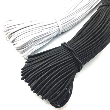 1–5MM Strong Elastic Rope White/Black Rubber Band for DIY Sewing Craft