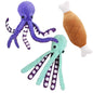 Octopus Plush Dog Toy Interactive Squeaky Chew Soft Pet for Dogs