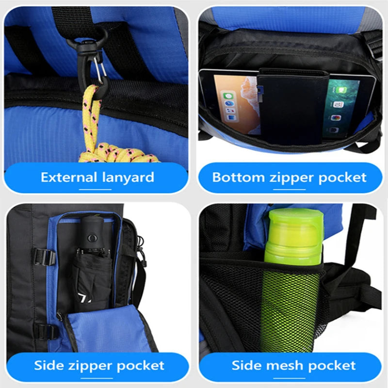 90L Waterproof Hiking Camping Backpack Trekking Bag Rucksack Large Capacity Travel Outdoor Sports Bags Camping Equipment Men-EXPROTAS