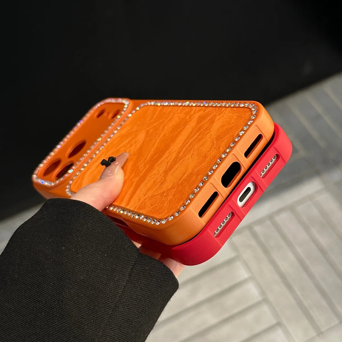 Shiny Diamond Snow Mountain Case for iPhone 13-17 Pro Max Large Window Cover