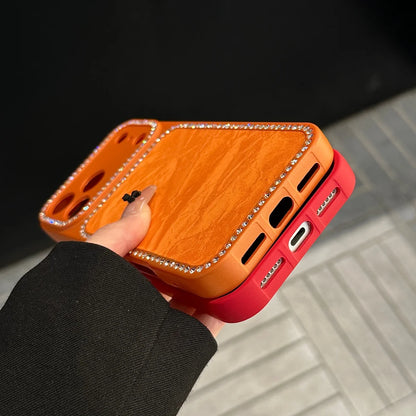 Shiny Diamond Snow Mountain Case for iPhone 13-17 Pro Max Large Window Cover