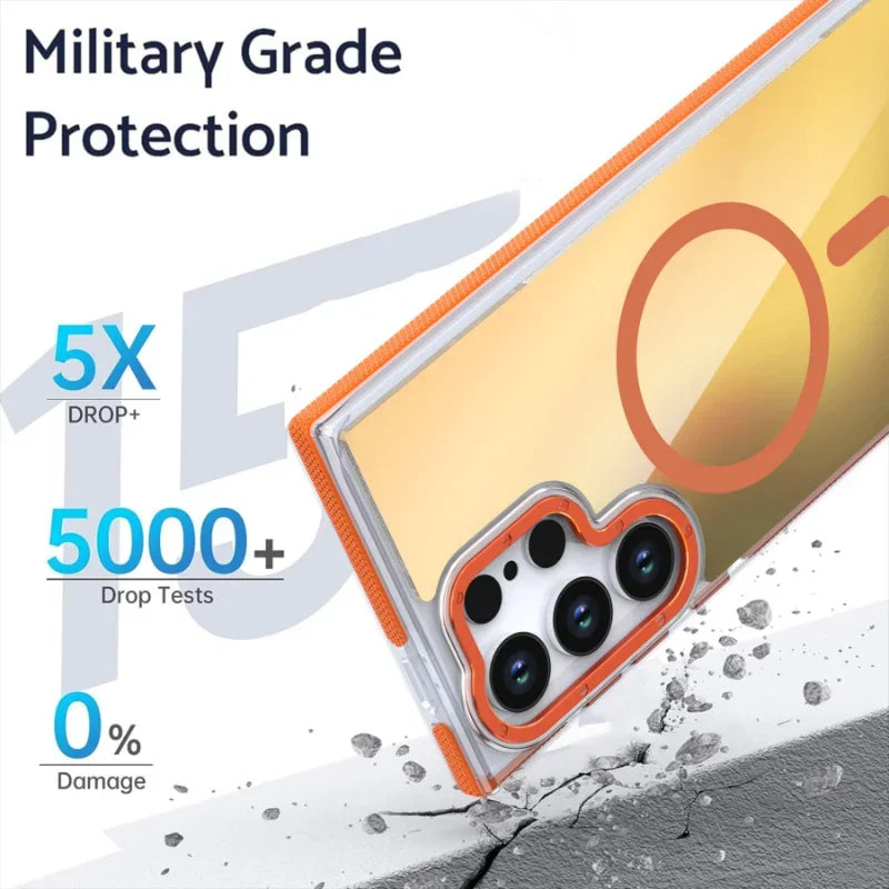 MagSafe Metal Lens Case for Samsung Galaxy S21-S25 Ultra Plus A16 A34 A54