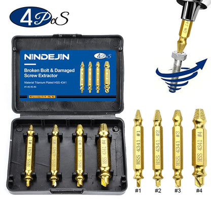 6pcs Screw Extractor Drill Damaged Bolt Remover Easy Out Bits Set