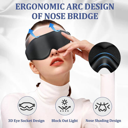 3D Eye Cover Mask Soft Padded Blackout Blindfold for Sleeping Travel