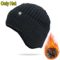 Ear Protection Winter Knitted Hat Men Plush Warm Beanie Cap Outdoor