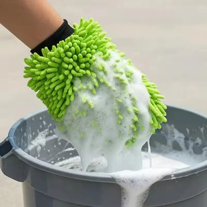 Microfiber Car Wash Gloves 2 Pack Scratch Free Lint Mitts for Cleaning