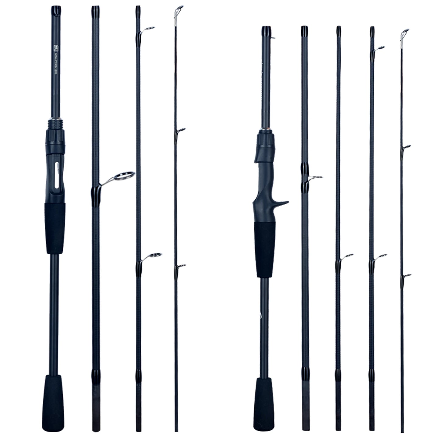 Portable 2.4m Fishing Rod Carbon Spinning Casting Travel Tackle Lure