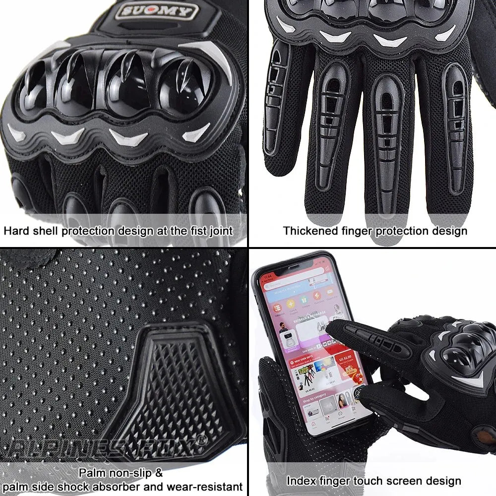 Suomy Summer Motorcycle Gloves Touch Screen Breathable Protective Riding Gloves